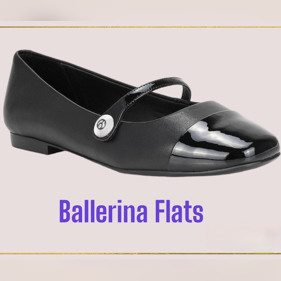 WISHBONE - Black Leather - Ballerina - Mary Jane - Flats - Size 10 - Picture 9 of 9